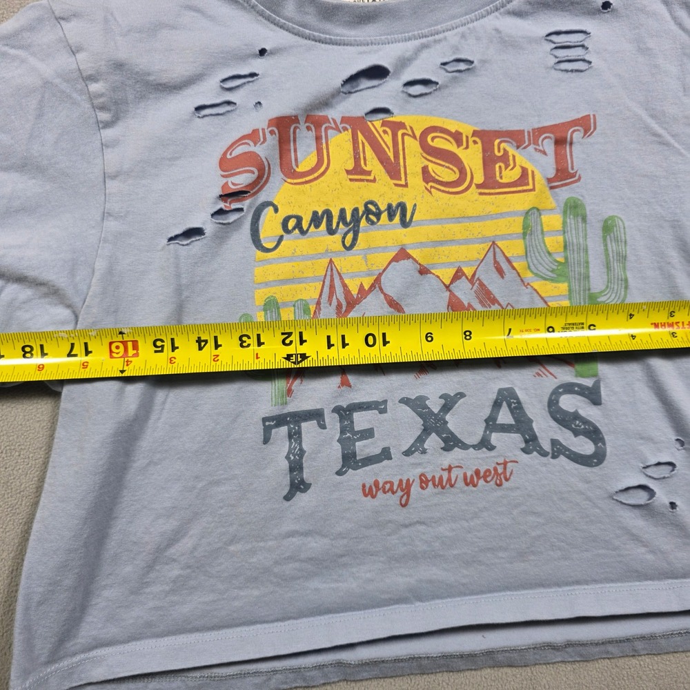 Love & Lazy Days T-Shirt Women Large Blue Sunset Canyon Texas Way Out West Light - Picture 6 of 7